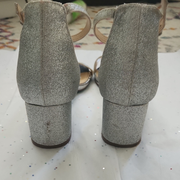Betsey Johnson Glittering Silver Heels - Picture 8 of 9